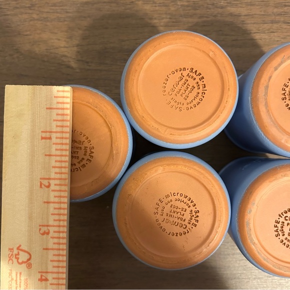 LOT OF 5 La Fermiere PERIWINKLE BLUE Cermer Glazed Terra Cotta Yogurt Pots - Picture 7 of 7
